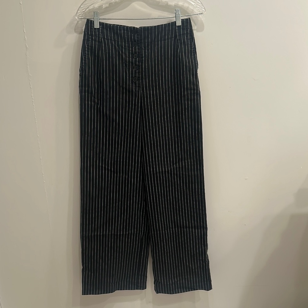 Maeve Black and White Wide Leg Pants